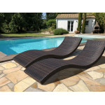 Paris Prix Lot De 2 Bains De Soleil Empilables "Cancun" 190cm Chocolat