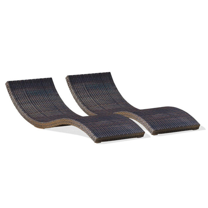 Paris Prix Lot De 2 Bains De Soleil Empilables "Cancun" 190cm Chocolat