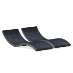 paris prix Lot de 2 Bains de Soleil Empilables "Cancun" 190cm Noir