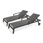 Paris Prix Lot De 2 Bains De Soleil Multi-Positions "Ibiza" 210cm Gris Anthracite
