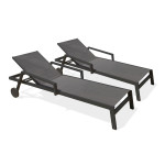 paris prix Lot de 2 Bains de Soleil Multi-Positions "Ibiza" 210cm Gris Anthracite