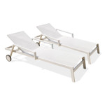 paris prix Lot de 2 Bains de Soleil Multi-Positions "Ibiza" 210cm Blanc