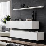 paris prix Lot de 2 Bancs Muraux & Étagère "Switch SBII" 130cm Blanc