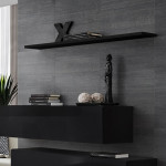 Paris Prix Lot De 2 Bancs Muraux & Étagère "Switch SBII" 130cm Noir