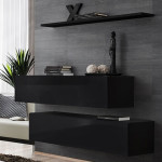 paris prix Lot de 2 Bancs Muraux & Étagère "Switch SBII" 130cm Noir