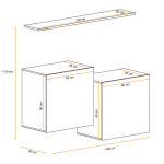 Paris Prix Lot De 2 Blocs & Étagère "Switch SBI" 130cm Gris