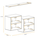 Paris Prix Lot De 2 Blocs & Étagère "Switch SBI" 130cm Gris