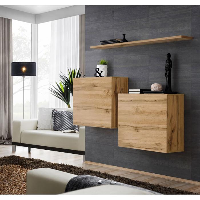Paris Prix Lot De 2 Blocs & Étagère "Switch SBI" 130cm Naturel