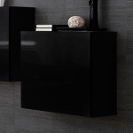 Paris Prix Lot De 2 Blocs & Étagère "Switch SBI" 130cm Noir