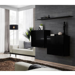Paris Prix Lot De 2 Blocs & Étagère "Switch SBI" 130cm Noir