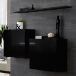 paris prix Lot de 2 Blocs & Étagère "Switch SBI" 130cm Noir