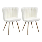 paris prix Lot de 2 Chaises Bouclette "Ariel" 82cm Blanc
