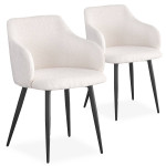 Paris Prix Lot De 2 Chaises Bouclette "Joa" 79cm Crème