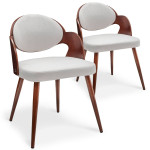 paris prix Lot de 2 Chaises Bouclette "Kadoa" 72cm Noisette & Beige