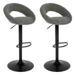 paris prix Lot de 2 Chaises de Bar Ajustable "Sasha" 96cm Vert Cèdre