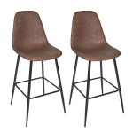 paris prix Lot de 2 Chaises de Bar "Amber" 106cm Marron