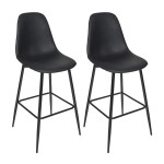 paris prix Lot de 2 Chaises de Bar "Amber" 106cm Noir