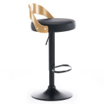 Paris Prix Lot De 2 Chaises De Bar "Baron" 85cm Noir & Chêne Clair