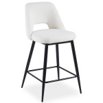 Paris Prix Lot De 2 Chaises De Bar "Bouclette" 92cm Crème & Noir