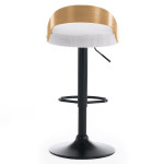 Paris Prix Lot De 2 Chaises De Bar Bouclette "Baron" 85cm Crème & Chêne Clair