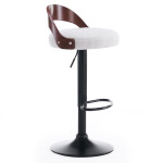 Paris Prix Lot De 2 Chaises De Bar Bouclette "Baron" 85cm Crème & Marron