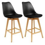 paris prix Lot de 2 Chaises de Bar "Californie" 105cm Noir