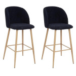 paris prix Lot de 2 Chaises de Bar "Céleste" 106cm Bleu Encre