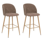 paris prix Lot de 2 Chaises de Bar "Céleste" 106cm Taupe