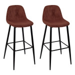 paris prix Lot de 2 Chaises de Bar Côtelé "Scott" 100cm Terracotta