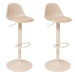 paris prix Lot de 2 Chaises de Bar Design "Aiko" 82-103cm Beige