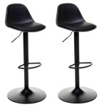 paris prix Lot de 2 Chaises de Bar Design "Aiko" 82-103cm Noir