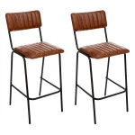 paris prix Lot de 2 Chaises de Bar Design "Dario" 103cm Marron