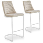 paris prix Lot de 2 Chaises de Bar Design "Darling" 108cm Taupe