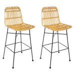 paris prix Lot de 2 Chaises de Bar Design "Kubu" 100cm Naturel