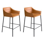 paris prix Lot de 2 Chaises de Bar Design "Noelle" 92cm Marron