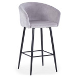 Paris Prix Lot De 2 Chaises De Bar En Velours "Kandi" 106cm Argent