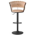 Paris Prix Lot De 2 Chaises De Bar En Velours "Odyssée" 87-109cm Beige