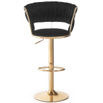 Paris Prix Lot De 2 Chaises De Bar En Velours "Odyssée" 87-109cm Noir & Or