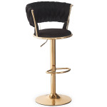Paris Prix Lot De 2 Chaises De Bar En Velours "Odyssée" 87-109cm Noir & Or