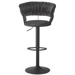 Paris Prix Lot De 2 Chaises De Bar En Velours "Odyssée" 87-109cm Gris
