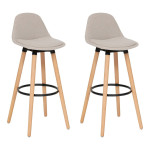 paris prix Lot de 2 Chaises de Bar "Maxon" 92cm Beige