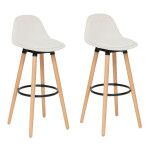 paris prix Lot de 2 Chaises de Bar "Maxon" 92cm Blanc