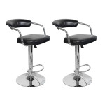 paris prix Lot de 2 Chaises de Bar "Midnight" 84-105cm Noir