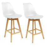 paris prix Lot de 2 Chaises de Bar "Ombra" 105cm Blanc