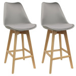 paris prix Lot de 2 Chaises de Bar "Ombra" 105cm Gris