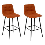paris prix Lot de 2 Chaises de Bar "Sirac" 104cm Ambre