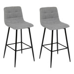 paris prix Lot de 2 Chaises de Bar "Sirac" 104cm Gris