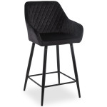 Paris Prix Lot De 2 Chaises De Bar Velours "Onika" 105cm Noir