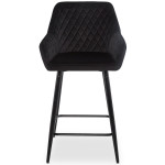 Paris Prix Lot De 2 Chaises De Bar Velours "Onika" 105cm Noir