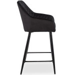 Paris Prix Lot De 2 Chaises De Bar Velours "Onika" 105cm Noir